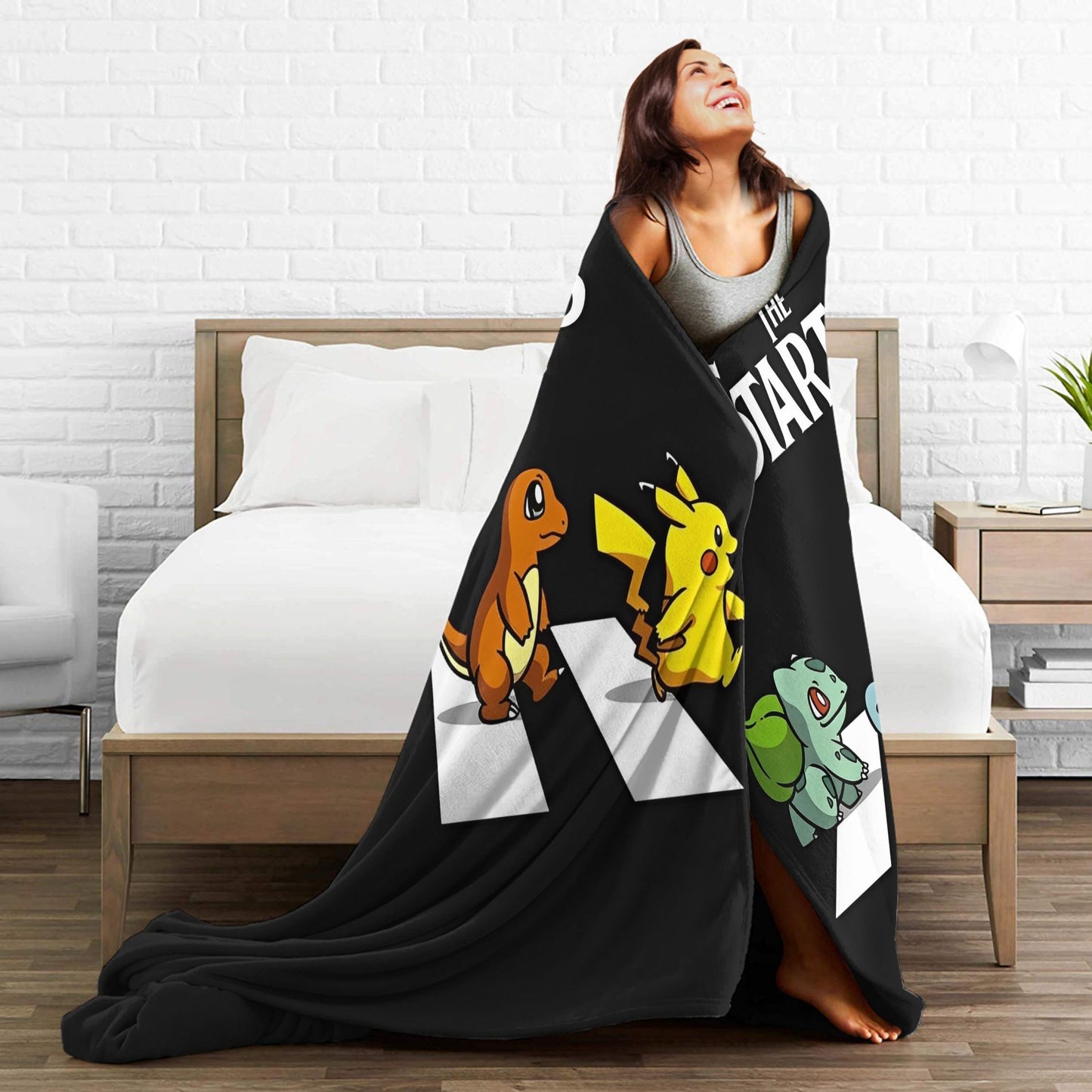 Cobertor de Flanela com Cena Clássica de Pokémon para Cama Super Quente, Mantas para Sofá, Cadeira, Piquenique, Colcha Engraçada, Capa para Sofá-Cama