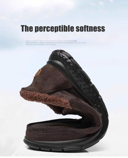 Fashionable Warm Winter Loafers Comfortable Walking Shoes Soft Lightweight Gift for Dad Suitable for Middle-Aged And Elderly Men