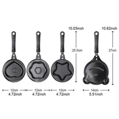 Panela Antiaderente Para Fritar Panquecas, Ovos, Omeletes, Para Café da Manhã, Utensílios de Cozinha Mini