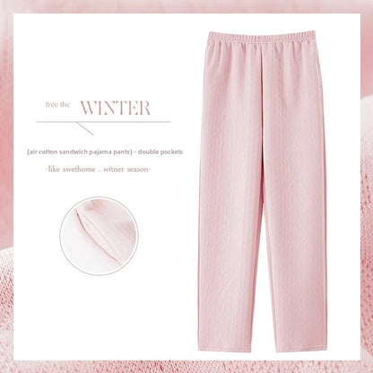 Thickened Air Cotton Sleep Pants Women's Autumn Winter Home Clothes Mid-aged Mom Warm Outerwear Large Size Home Pants