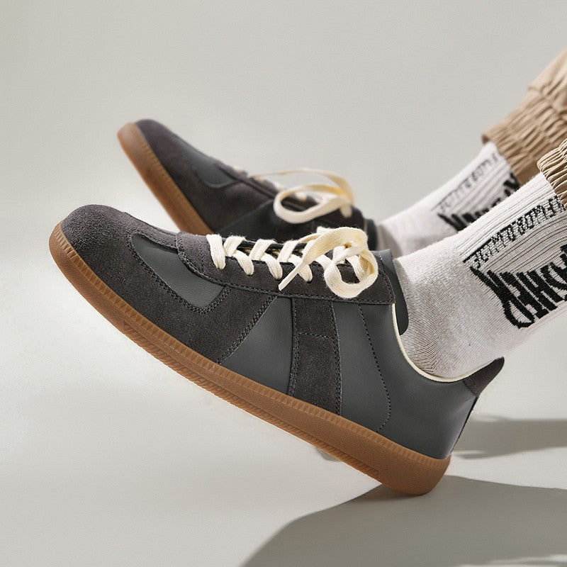 Leisure Walk Tenis Masculino Trainers Fashion Leather Men's Casual Shoes Lace Up  Simple Vulcanize Shoes Outdoor Male Sneakers