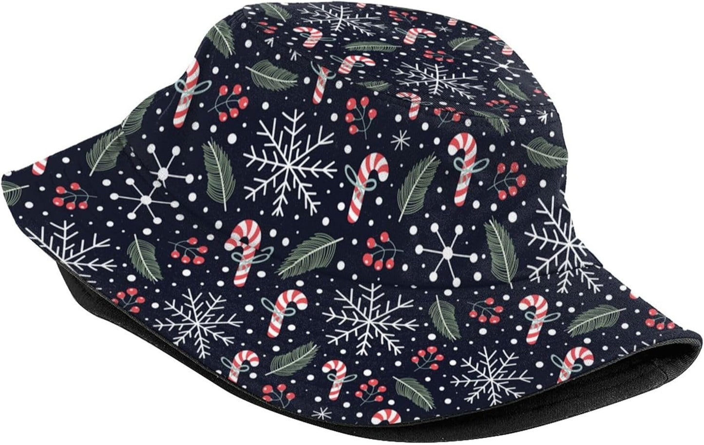 Funny Christmas Bucket Hat New Year Fisherman Hat for Women Men Packable Outdoor Travel Beach Sun Cap