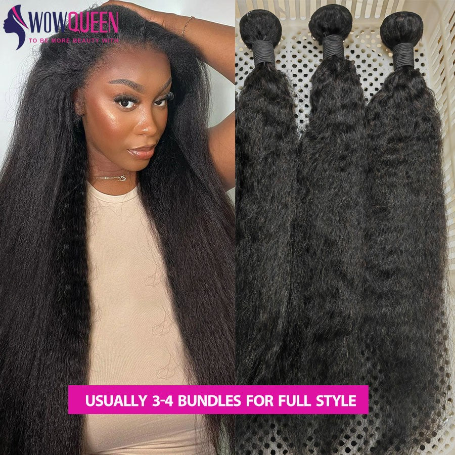 Cabelo Humano Liso Kinky Bundles 30 32 Polegadas Extensões de Cabelo Remy para Mulheres Cabelo Humano Cru Yaki Liso Grosso Tecer Bundles