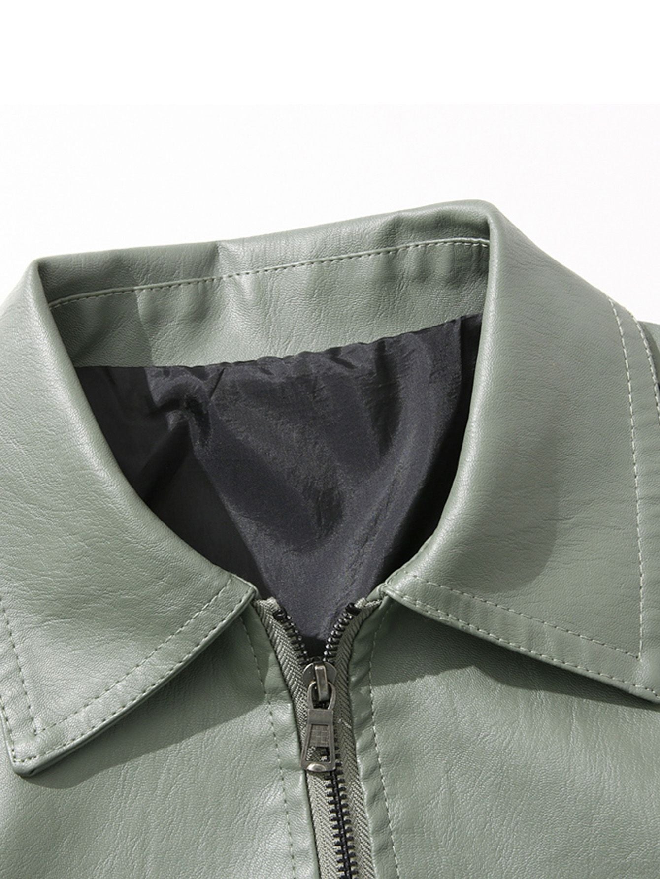 Men's Large Leather Jacket Fashion Collar PU Leather Motorcycle Slimming Cycling Coat New Men Waterproof Leather Jacket