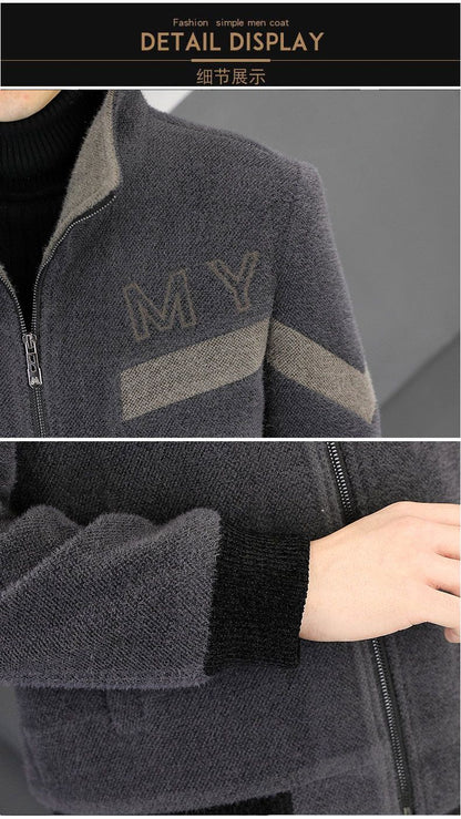 Autumn/Winter Men's Wool Blends Jacket Short Korean Short Casual Business Woolen Coat Thick Warm Social Streetwear Overcoat