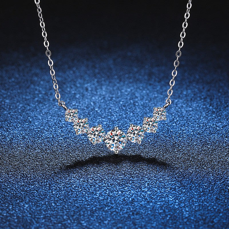 1.7-5.0ct D Cor Moissanite Feminino Pingente Prata Colar Para Mulheres Correntes Festa Noiva Joias Finas Colar de Prata Esterlina 925