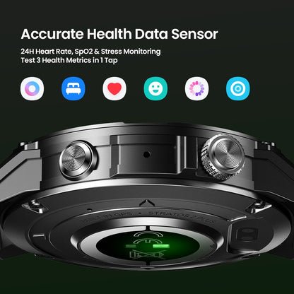 New Zeblaze Stratos 2 Plus GPS Smart Watch 1.43'' AMOLED Display Compass Barometric Altimeter Bluetooth Phone Calls Smartwatch