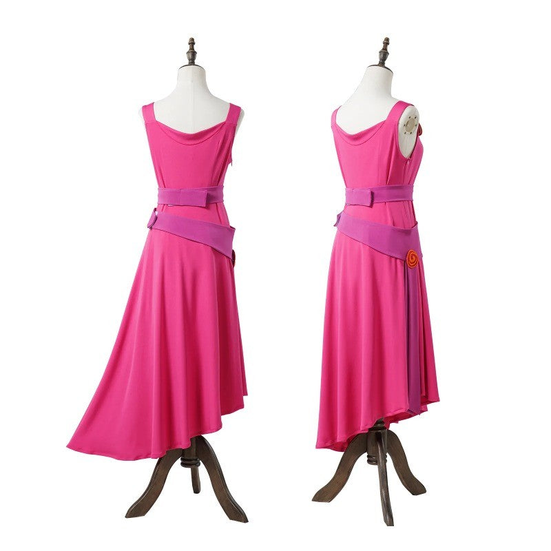 Anime Megara Hades Hercules Cosplay Costume Megara Pink Dress Strongman Jumpsuit Cape Hades Long Robe Halloween Carnival Suit
