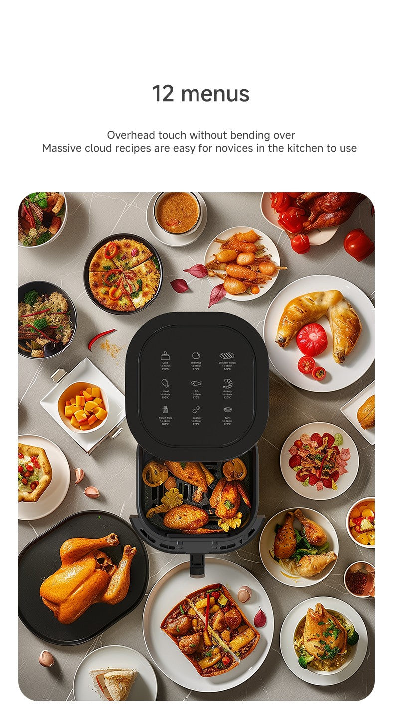 Large 15L Capacity Smart Home Appliances Stainless Steel French Air Fryer Machine Square-Shaped Visual Window Household