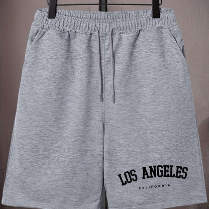 Los Angeles' Print Men's Loose Large Drawstring Casual Minimalist Shorts  Streettshirt Individual Casual Clothes