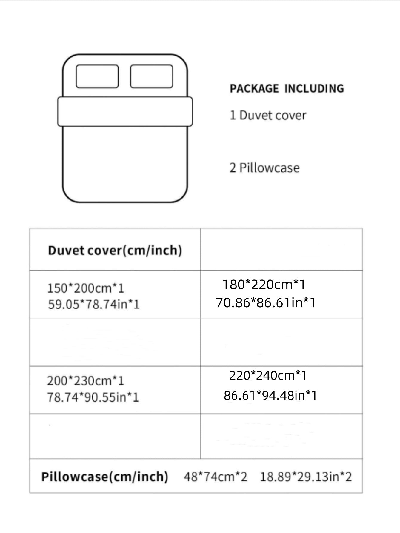 3-piece fashionable double-piece duvet cover set, simple duvet cover set (1 duvet cover +2 pillowcases, core not included)