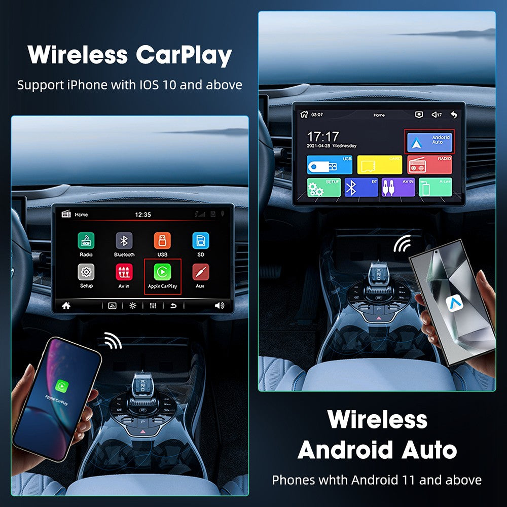 2 in 1 Wired to Wireless Carplay Android Auto Mini Box Dongle Wireless Carplay Adapter For Toyota Mazda Chevrolet Ford Hyundai