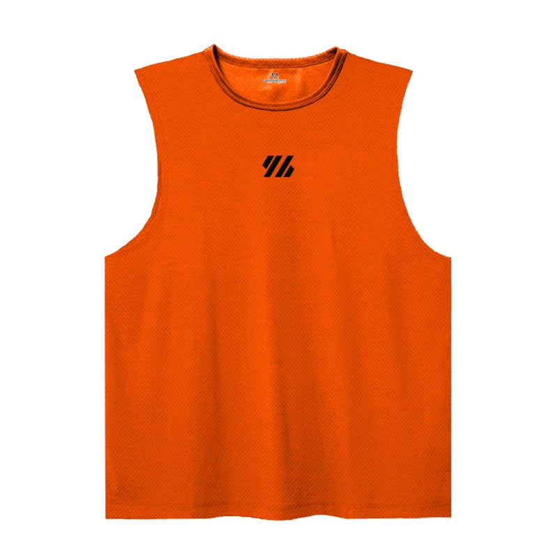 Mens Running Sleeveless Sport Tank Tops Gym Bodybuilding Fitness Workout Muscle Vests Mesh Cool Breathable Quick Dry T-Shirts