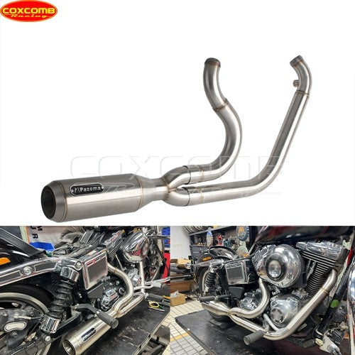 Slip On Exhaust Muffler System Motorcycle Complete Exhaust Pipe For Harley Dyna Street Bob FXDB FXDBB FXDBP FXDBI Limited FXDBC