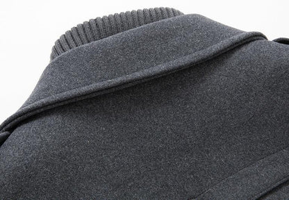 New Autumn Winter Wool Coat Men Fashion Double Collar Thick Jacket Single Breasted Trench Coat Men Casual Wool Blends Overcoats