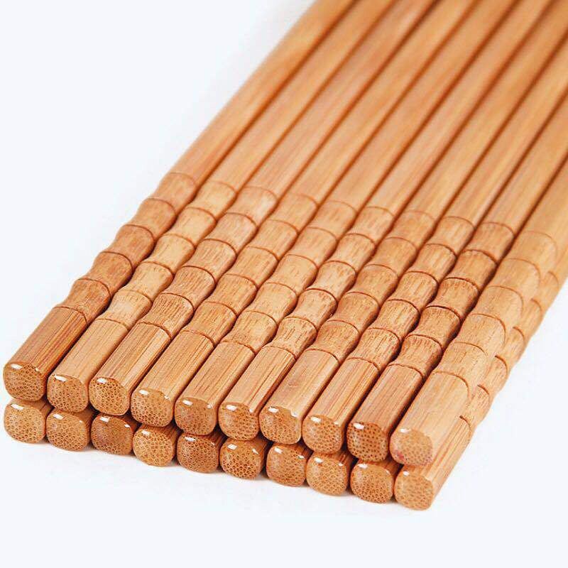 1/5 Pair Pure manual Natural Bamboo Wood Chopsticks Healthy Chinese Carbonization Chop Sticks Reusable Hashi Sushi