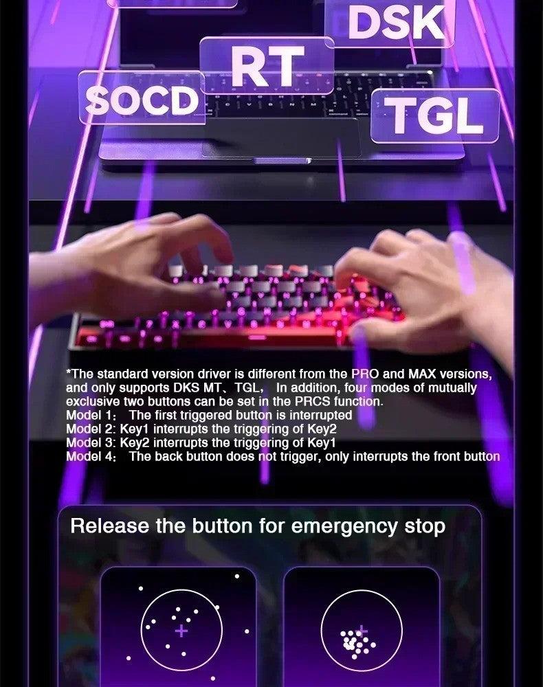 Teclado Gamer AULA WIN60/68HE Magnetic Switch 8000Hz Teclado Mecânico Customizável E-sport de Baixa Latência para FPS