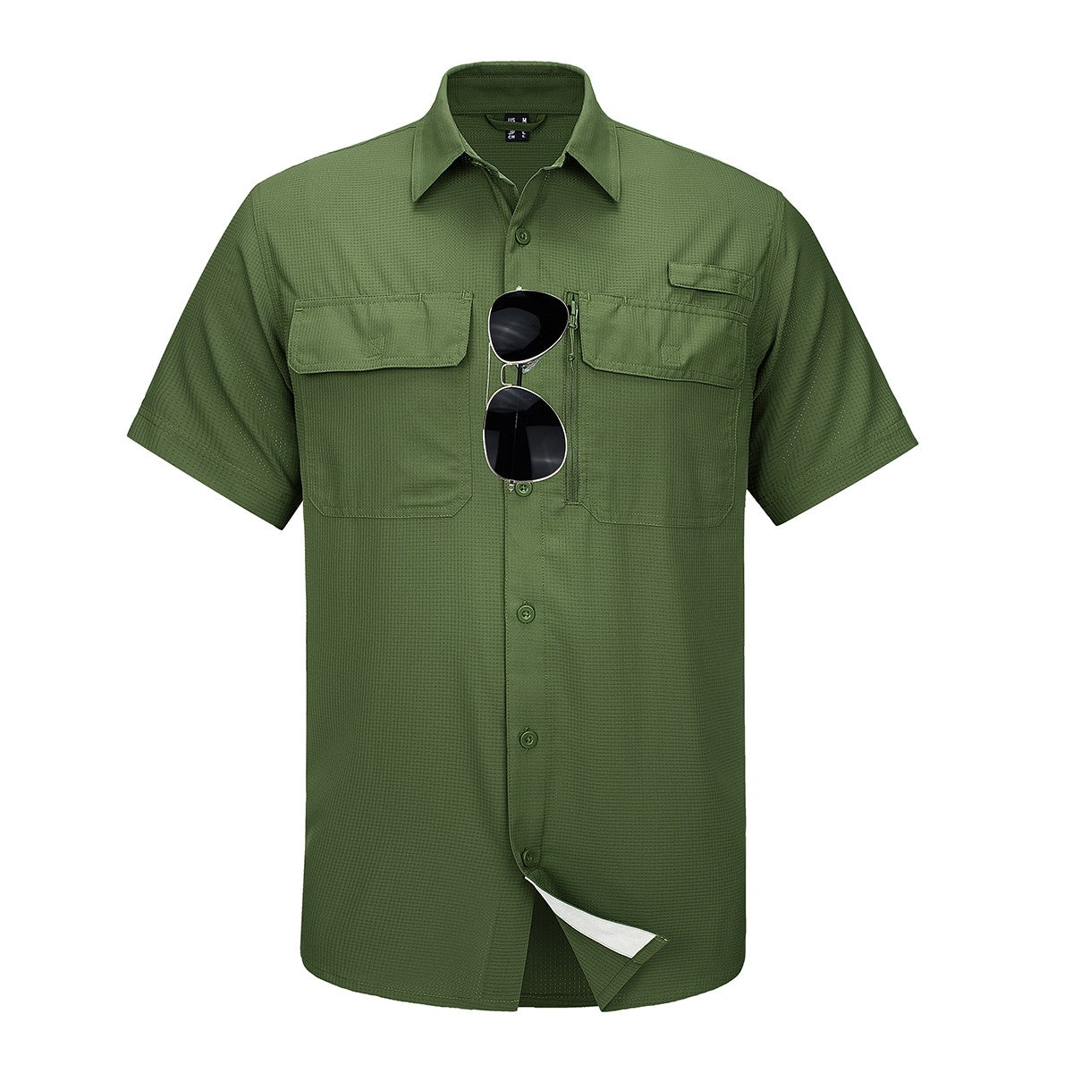 MAGCOMSEN Mesh Breathable Shirt Men's Quick Dry Button Short Sleeves UPF 50+ Sun Protection Hiking Fishing Work Cargo Shirts