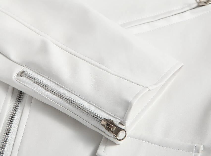 2024 Mens Fashion Leather Jacket Slim Fit Stand Collar PU Jacket Male Anti-wind Motorcycle Lapel Diagonal Zipper Punk Jackets