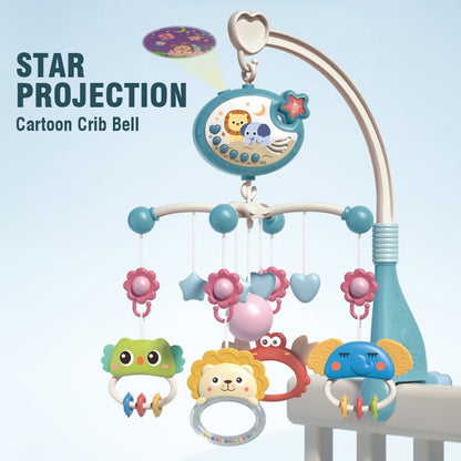 Baby Musical Crib Mobile And Rattle Remote Control Function 360 Rotating Mobile Baby Toys With Projection Hanging Bell Toy Gifts
