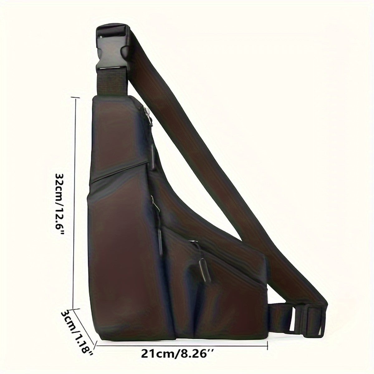 New anti-theft close gun bag triangle bag leisure leather film men's bag left and right crossbody leisure chest bag