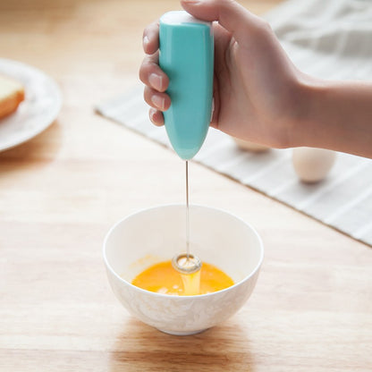 Batedor de Ovos Elétrico Espumador de Leite para Café Cozinha Doméstica Mini Mixer de Café com Leite e Chá em Aço Inoxidável