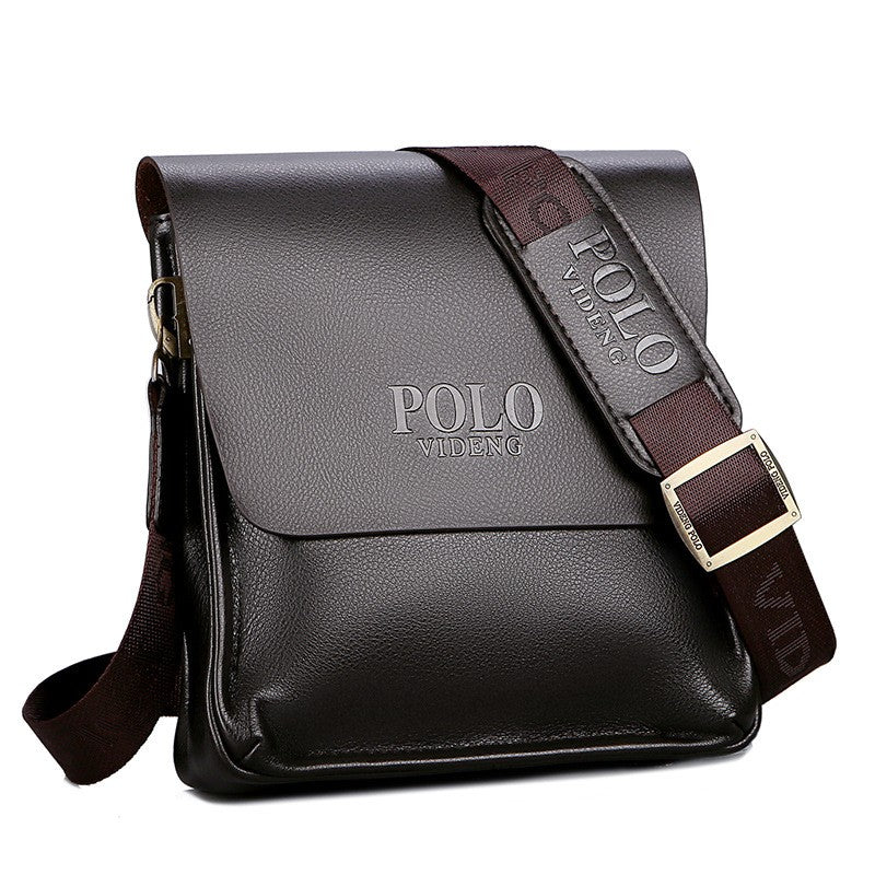 Men's POLO Crossbody Bag Casual Business Style Vertical Shoulder Bag High-quality Leather Trendy Men's Bag Daily Commuting