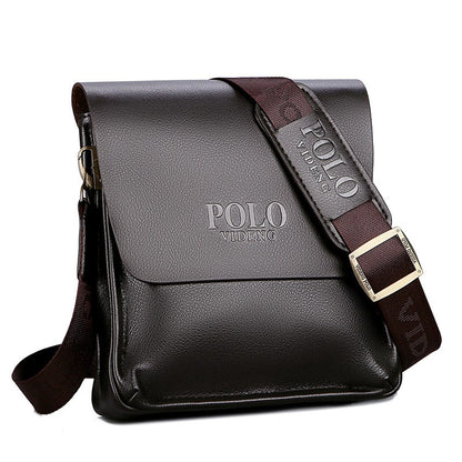 Men's POLO Crossbody Bag Casual Business Style Vertical Shoulder Bag High-quality Leather Trendy Men's Bag Daily Commuting