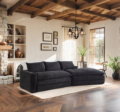 Luxury Oversized Cloud Couch – 4-Seater Boneless Deep-Seat Sectional Sofa for Living Room, Plush Ready-to-Relax Sofa