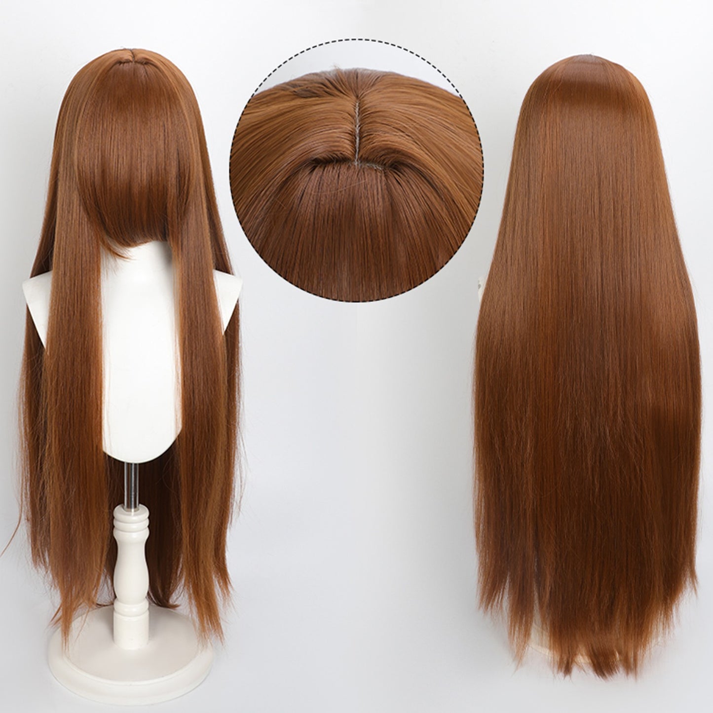 Peruca Colorida de 100cm Longa Lisa Cosplay Anime Fantasia Festa Perucas Sintéticas Resistentes ao Calor