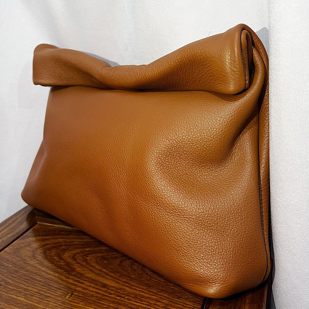 100% genuine leather Cowhide Handbag High Quality Leather Women's Foldable Designer Handbag Simple Magnet Handle Bags