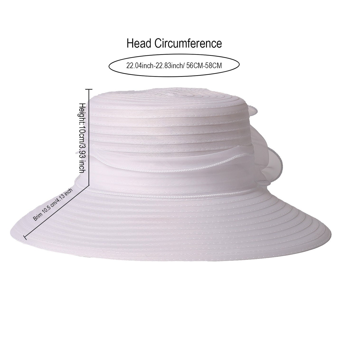 FS Chapéus Brancos de Igreja para Mulheres Elegantes com Aba Larga Fascinators de Casamento Boné com Flor Chapéu de Balde Guarda-sol de Praia de Inverno Sombrero