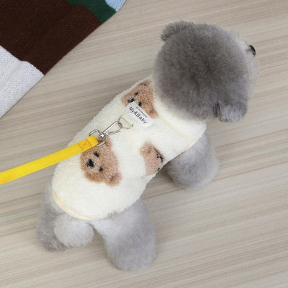 Colete de cachorro quente de lã, suéter de outono macio para animais de estimação, roupas de cachorro de luxo, moletons para filhotes, colete de gato com estampa animal, pulôveres para animais de estimação, roupas de poodle