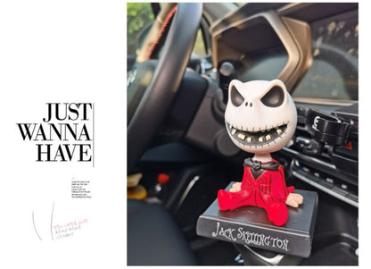 Disney O Estranho Mundo de Jack Skellington Bobble Head Boneco PVC Boneco de Ação Modelo Colecionável Brinquedo Decoração de Carro Presente