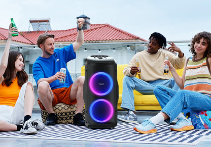 Caixa de Som para Festa Tronsmart Halo 300 240W com Entrada para Guitarra/Microfone/XLR, TWS, 20H de Reprodução, Rodas e Alavanca Oculta, para Festas