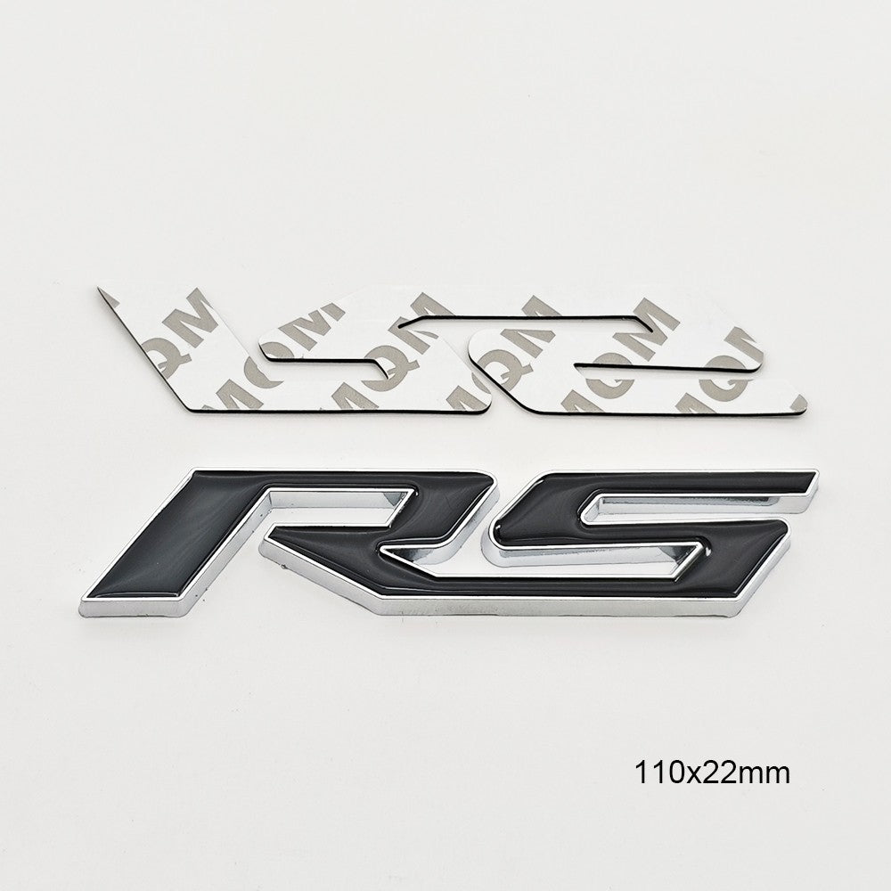 3D Metal Car Sticker RS logo Front Grill Emblem Trunk Badge Decals For Chevrolet Blazer Aveo Trax Cruze Sonic Onix Accessories