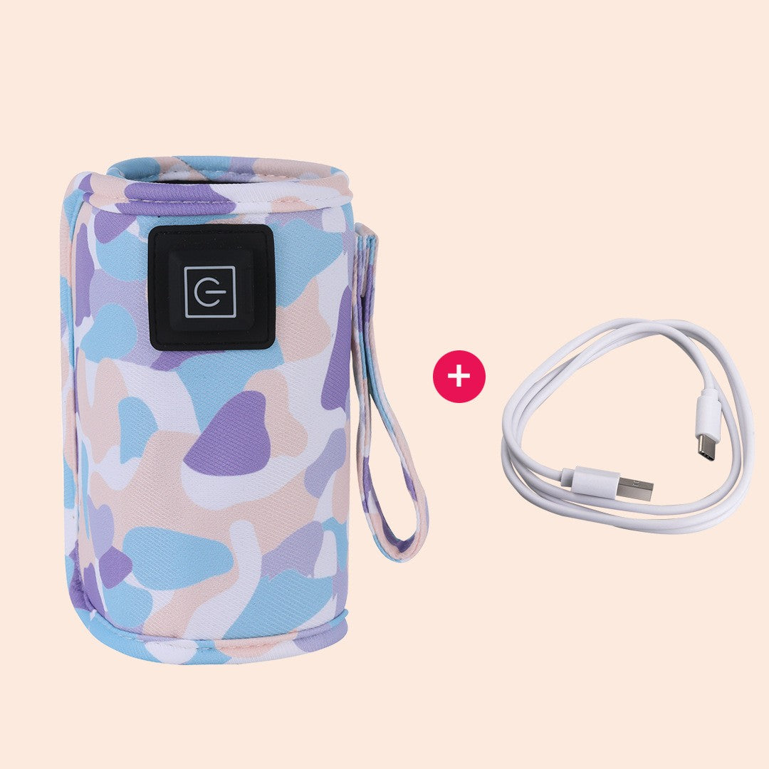 USB Charging Bottle Warmer, Compact Insulated Heating Bag for Diaper Bags, Quick Formula Warming for Outdoor Activities