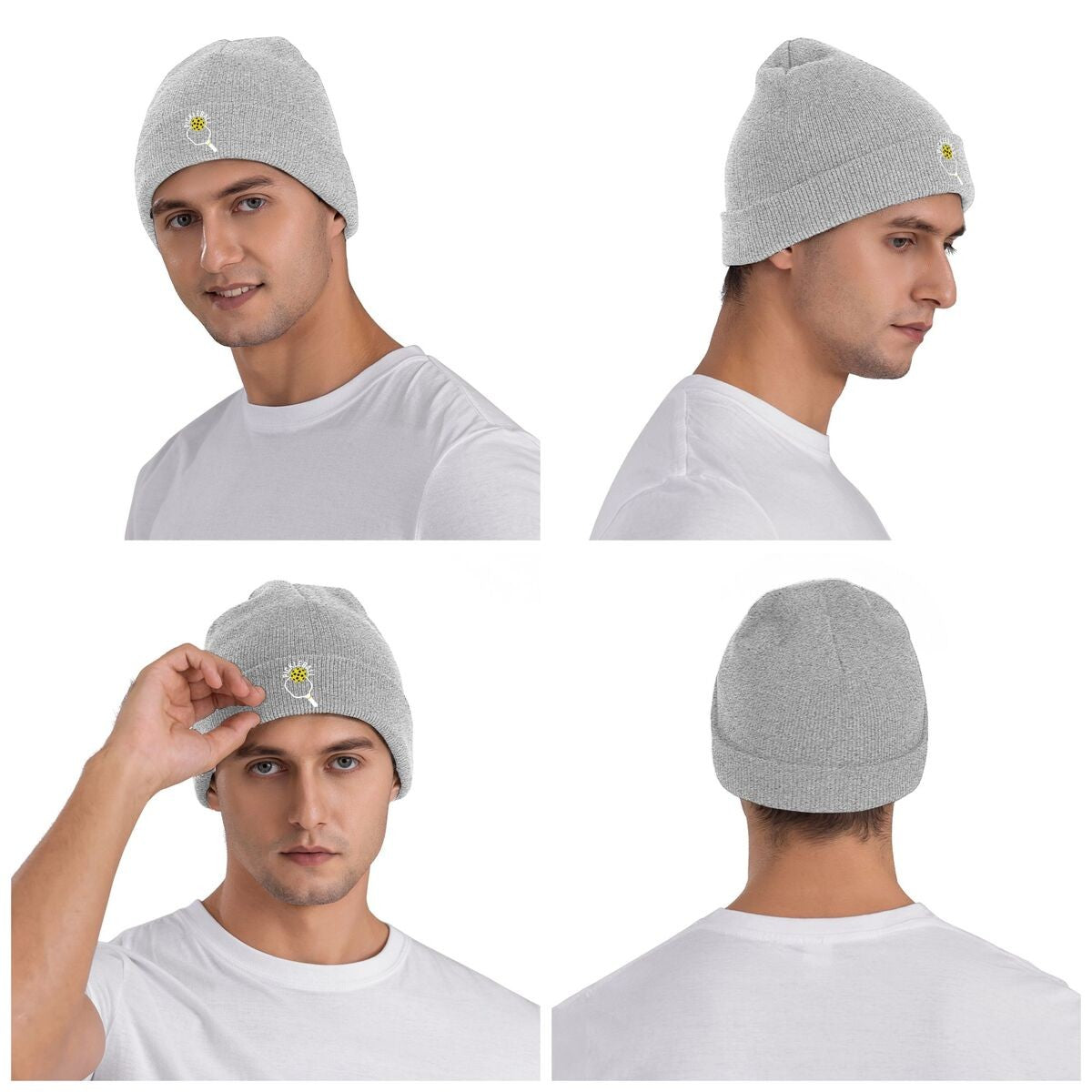 Pickleball Warm Knitted Cap Hip Hop Bonnet Hat Autumn Winter Outdoor Beanies Hats for Men Women Adult
