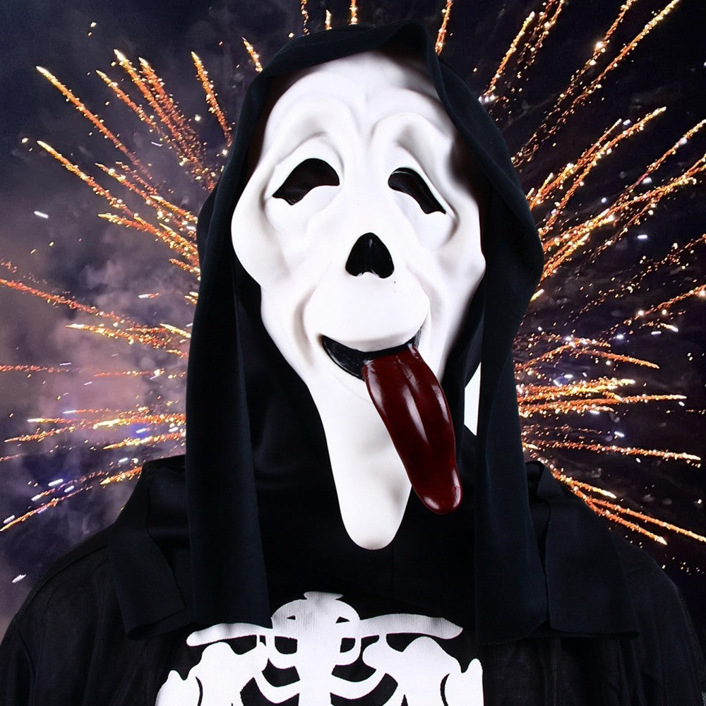 Halloween Cosplay Screaming Horror Props Mask, Breathable Skeleton Mask Horror Party Halloween Role-Playing Props
