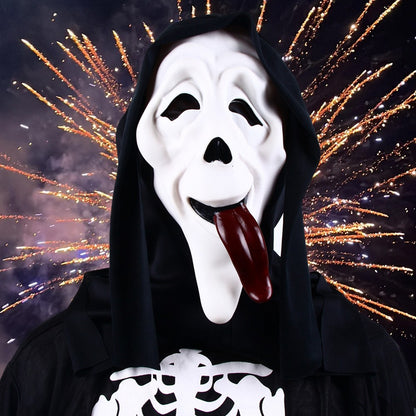 Halloween Cosplay Screaming Horror Props Mask, Breathable Skeleton Mask Horror Party Halloween Role-Playing Props