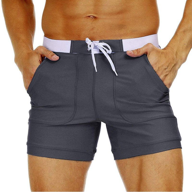 MAGCOMSEN Men's Swimwear Shorts Summer Quick Dry Swimming Trunks Surf Board Shorts Boxer Briefs Swimsuit Beach Sunbathing Shorts