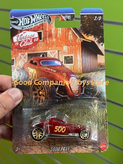 Original Hot Wheels Classic Club Mustang Porsche 911 Volkswagen Beetle Retro Alloy Car HRT81 Silver Label Die-Cast Car Model