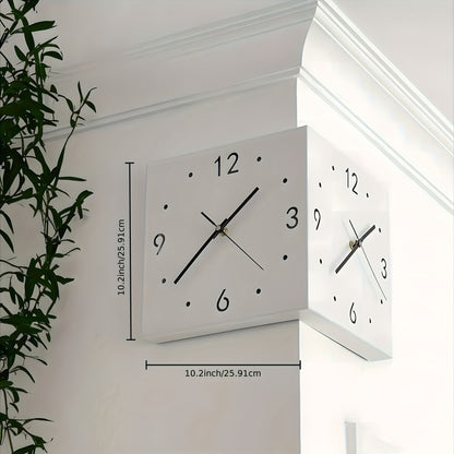 Corner Modern Wall Clock, Stylish Double-sided Luminous Wall Clock, Sensor Luminous Corner Wall Clock, Mute Wall Clock