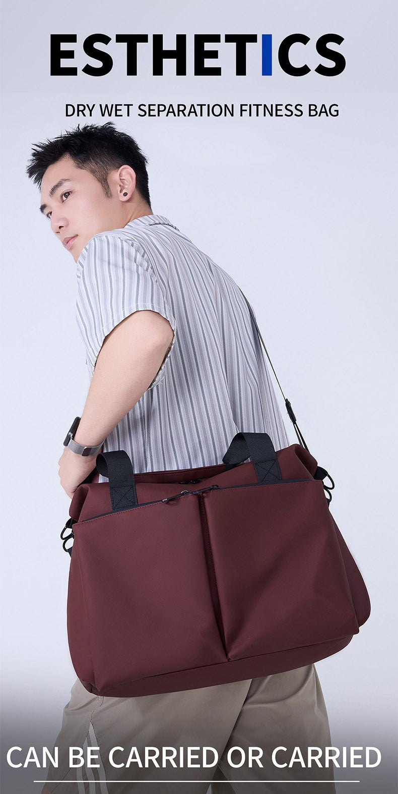 Travel Duffel Handbag Dry Wet Outdoor Business Trip Short Distance Shoulder Bag Large Fitness Gym Yoga Sports Luggage Tote Pack