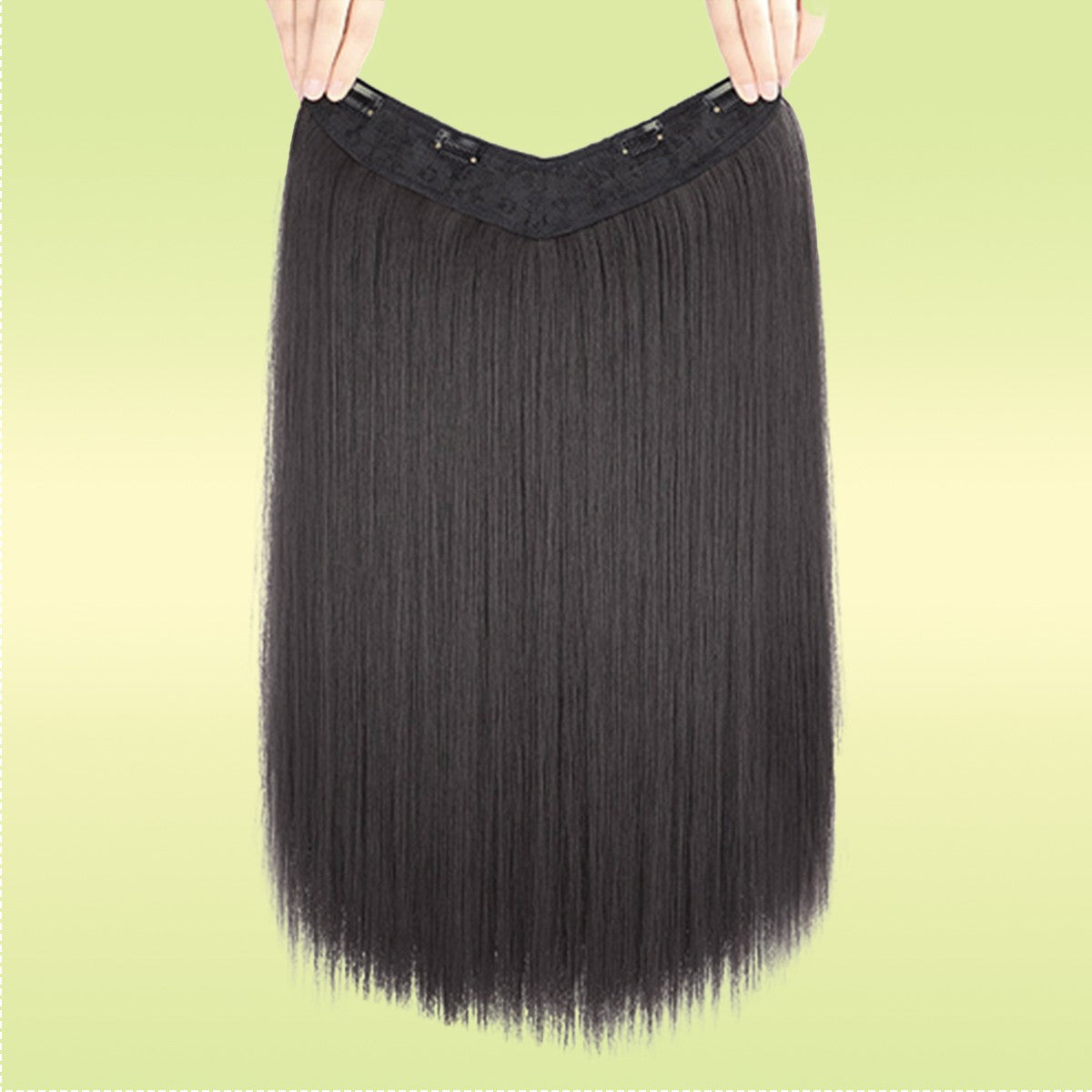 Difei 16-24 inch Synthetic Long Straight Hair Extension Piece Fashion Accessories Women's Clip Hair V-shaped Wig Piece