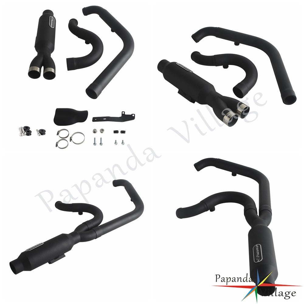Motorcycle 2-into-1 Exhaust Pipe Muffler For Harley M8 Softail Low Rider S ST Fat Street Bob Standard Slim Deluxe FXLR 2018-2025
