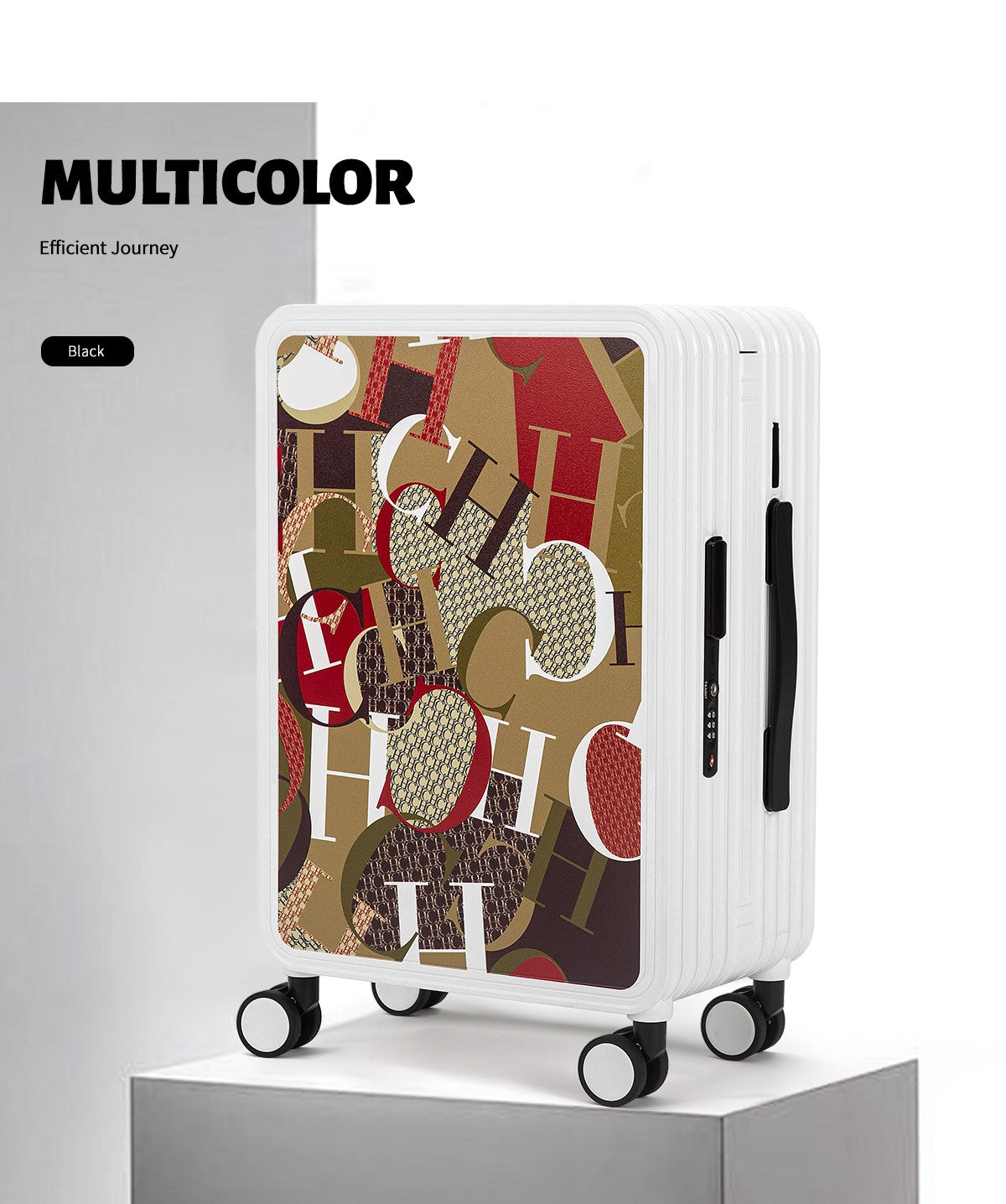 Classic Fashion Unisex New Roller Luggage Letter Design Large Capacity Business Travel Luggage