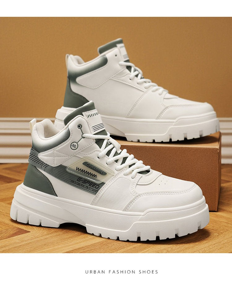 Tênis masculinos casuais de cano alto para outono, tênis de caminhada masculinos, tênis esportivos masculinos, tênis com sola macia para caminhada