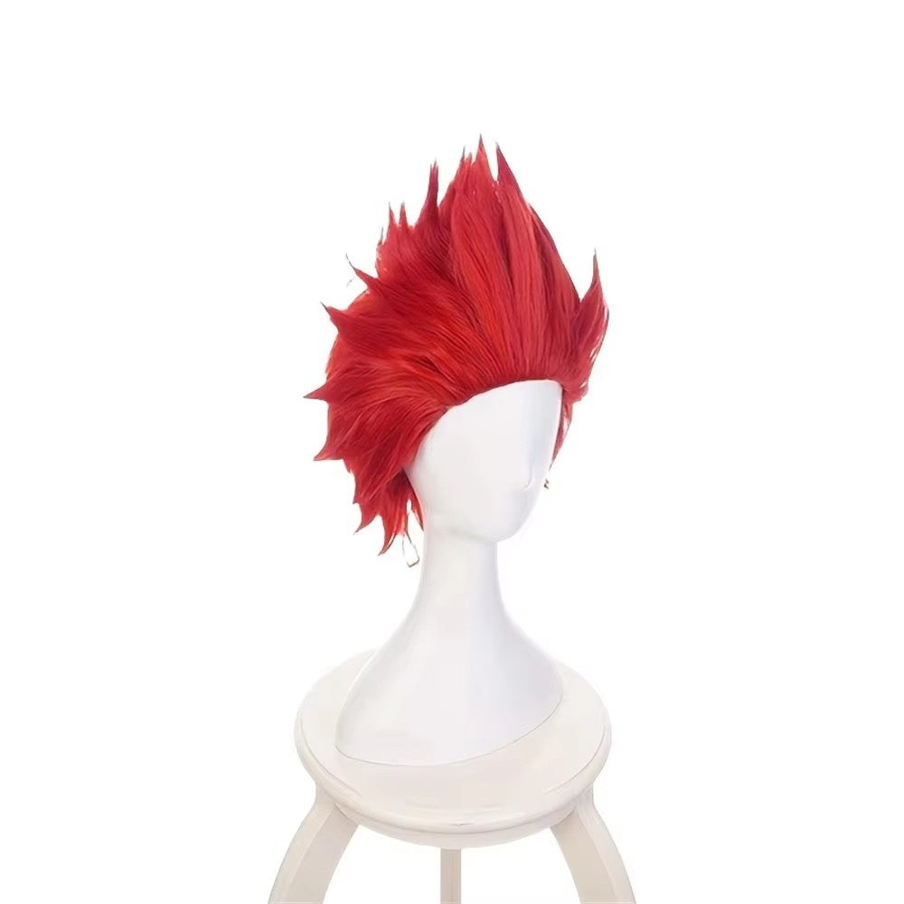 Anime Cosplay Kirishima Eijiro Peruca Curta Lisa Vermelha Cabelo Sintético Peluca Para Frieren Festival Adereços de RPG