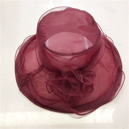 Chapéu Fascinator Derby para Igreja de Organza para Mulheres Chapéu de Casamento para Chá Kentucky Chapéu Derby para Mulheres Fedoras de Aba Larga Formal Kentucky
